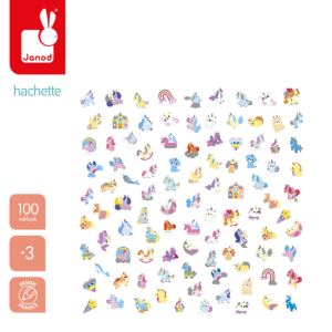Janod Naklejki 100 szt. Jednorożce 3+