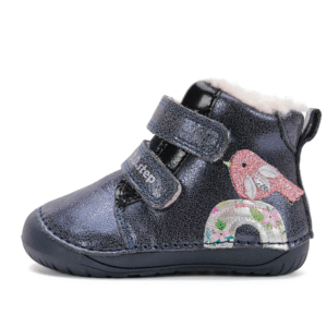 Trzewiki zimowe ocieplane D.D.Step barefoot W070-52624 Royal Blue