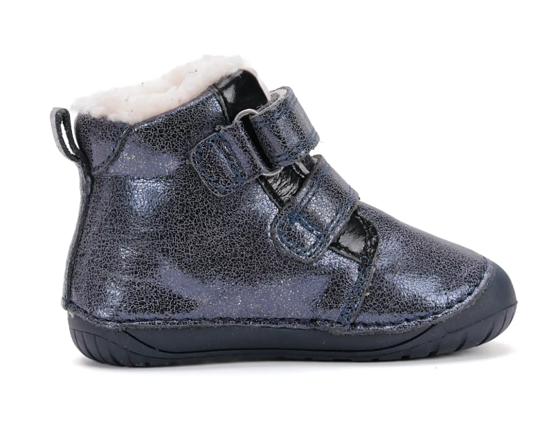 Trzewiki zimowe ocieplane D.D.Step barefoot W070-52624 Royal Blue