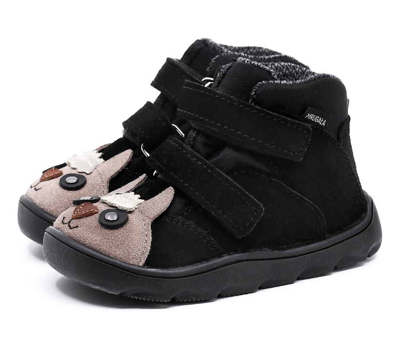 Trzewiki dziecięce MRUGAŁA NEKO Barefoot Alpaca Black Membrana Te-Por