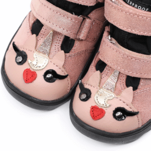 Trzewiki dziecięce MRUGAŁA NEKO Barefoot Pony Rosa Połysk Membrana Te-Por