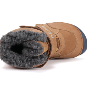 Trzewiki zimowe D.D.Step barefoot W063-52130A Chocolate – świecące w ciemności, ocieplane