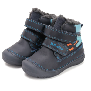 Trzewiki zimowe D.D.Step świecące w ciemności W082-52462A Royal Blue ocieplane