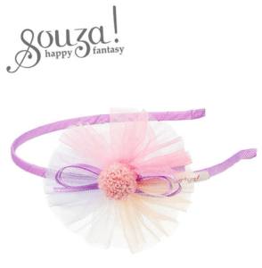 Souza! Opaska z tiulową rozetką i mini-pomponem Roxi