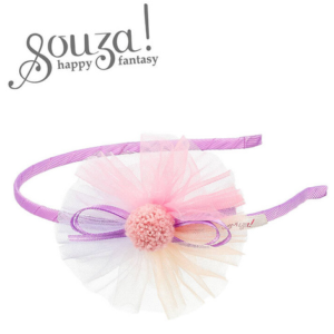 Souza! Opaska z tiulową rozetką i mini-pomponem Roxi