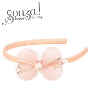 Souza! Opaska z kwiatem i perłą jasnoróżowa Lotus