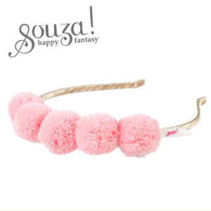 Souza! Opaska z różowymi pomponami Rosa