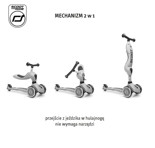 Scoot and ride 2w1 Jeździk i hulajnoga HIGHWAYKICK 1 Kiwi - obrazek 2