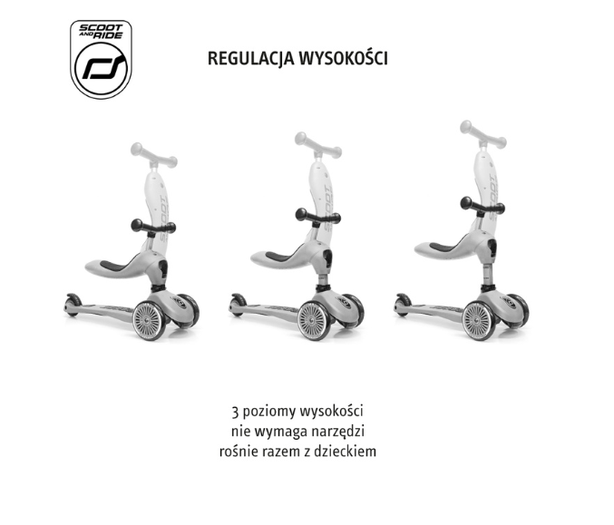 SCOOTANDRIDE Highwaykick 1 Push and Go 2w1 Jeździk i hulajnoga z rączką do prowadzenia 1-5 lat Miffy Ash Edycja Limitowana