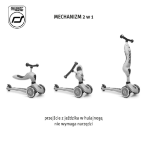 SCOOTANDRIDE Highwaykick 1 Push and Go 2w1 Jeździk i hulajnoga z rączką do prowadzenia 1-5 lat Miffy Ash Edycja Limitowana