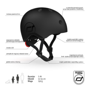 Scoot and Ride Kask S-M Czarny