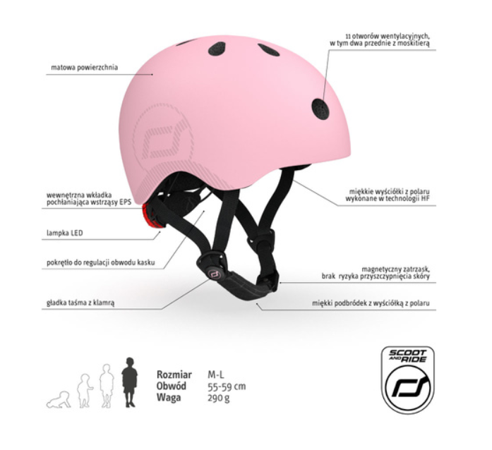 Scoot and Ride Kask M-L Rose