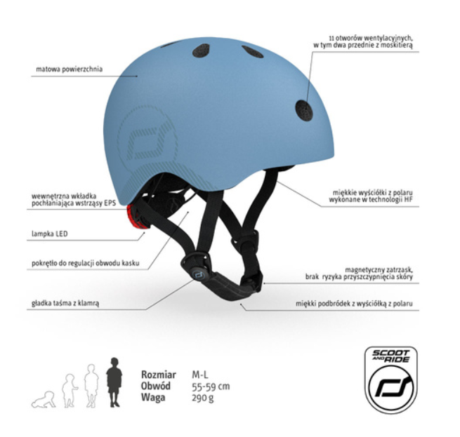 Scoot and Ride Kask M-L Steel