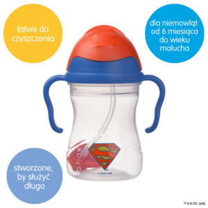 B.box Bidon ze słomką 240 ml Superman