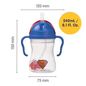 B.box Bidon ze słomką 240 ml Superman