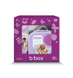B.box Zestaw Mini Lunchbox + Butelka tritanowa ze słomką 450 ml, Sugar Plum