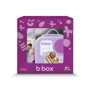 B.box Zestaw Mini Lunchbox + Butelka tritanowa ze słomką 450 ml, Sugar Plum