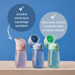 B.box Butelka do picia ze słomką dla dzieci Junior Spearmint 380 ml 12M+