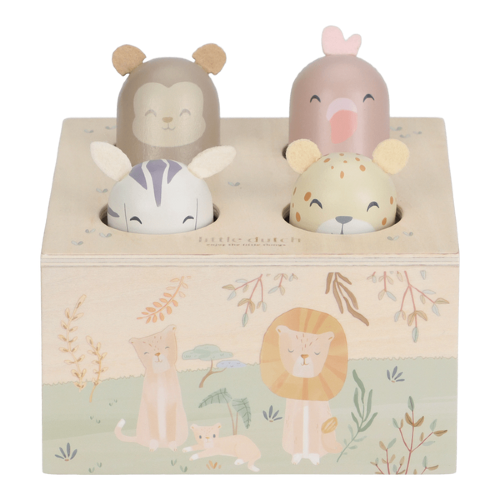 Little Dutch Drewniana zabawka pop-up Safari Friends