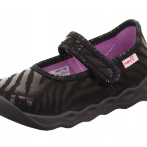 Kapcie Superfit Bubble 1-006271-0050 Czarne z motywem zebry