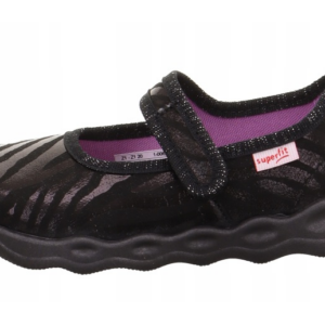 Kapcie Superfit Bubble 1-006271-0050 Czarne z motywem zebry