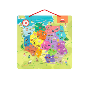 Układanka magnetyczna/puzzle Janod - Mapa Polski 7+