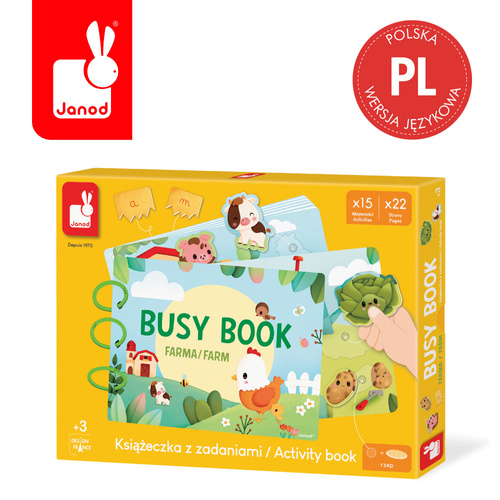 Janod Książeczka z zadaniami Busy Book Farma 3+