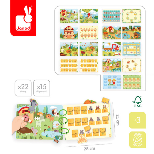Janod Książeczka z zadaniami Busy Book Farma 3+