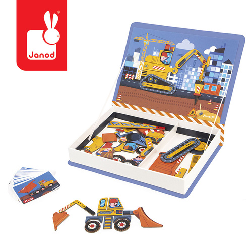 Janod Magnetyczna układanka Plac Budowy Magnetibook 3+
