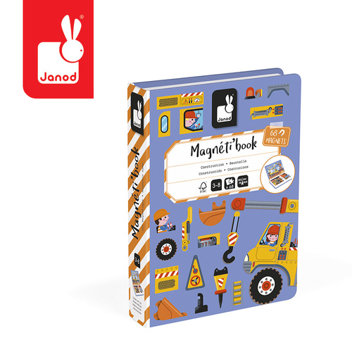 Janod Magnetyczna układanka Plac Budowy Magnetibook 3+