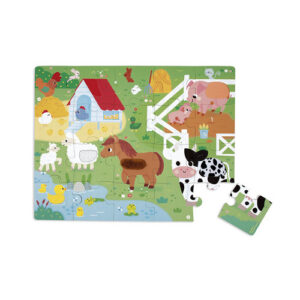 Janod Puzzle sensoryczne dotykowe Farma 20 el. 2+