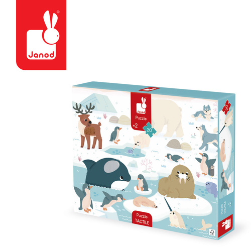 Janod Puzzle sensoryczne dotykowe Kraina polarna 20 el. 2+