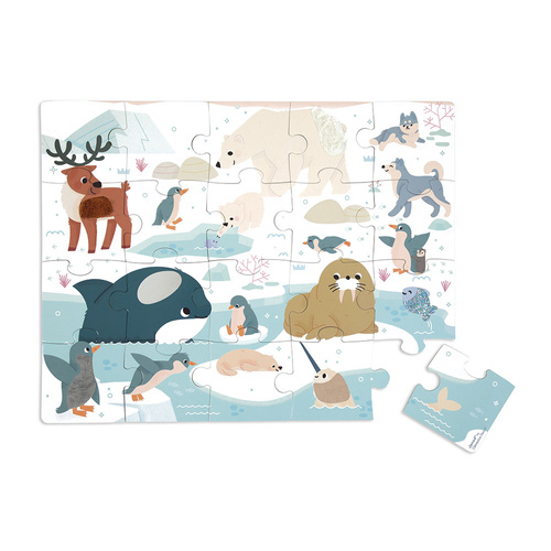 Janod Puzzle sensoryczne dotykowe Kraina polarna 20 el. 2+