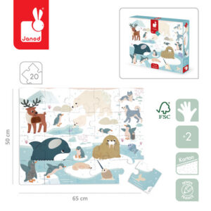 Janod Puzzle sensoryczne dotykowe Kraina polarna 20 el. 2+
