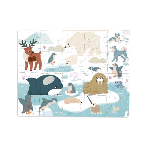 Janod Puzzle sensoryczne dotykowe Kraina polarna 20 el. 2+