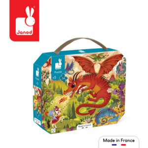 Puzzle w walizce Królestwo smoków 54 elementy 5+ Made in France, Janod