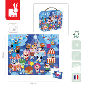 Puzzle w walizce Przyjęcie 36 elementów 4+ Made in France, Janod