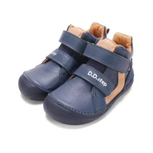 DD Step Trzewiki skórzane barefoot A063-62353AL Royal Blue