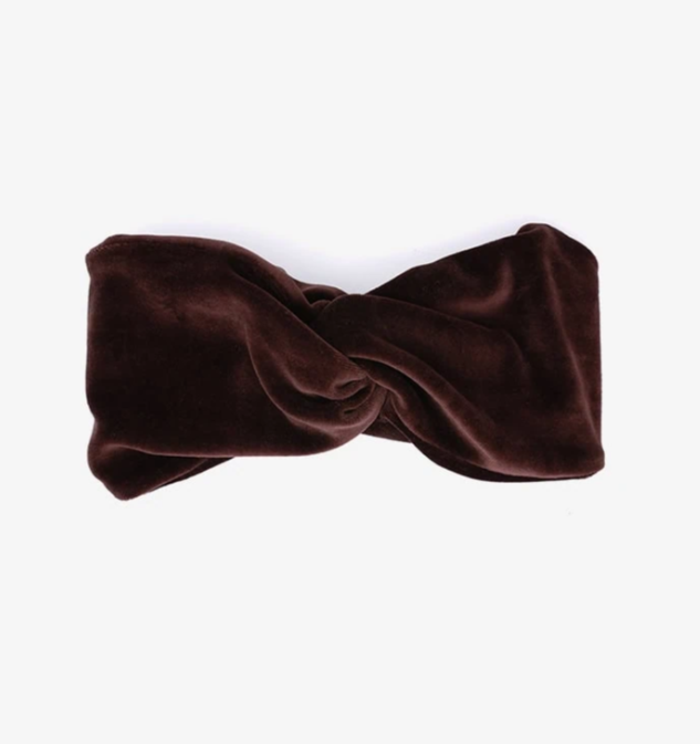 UL&KA Opaska Twistula velvet Czekolada