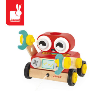 Janod Drewniany robot do skręcania i ciągnięcia Brico ‘Kids 2+
