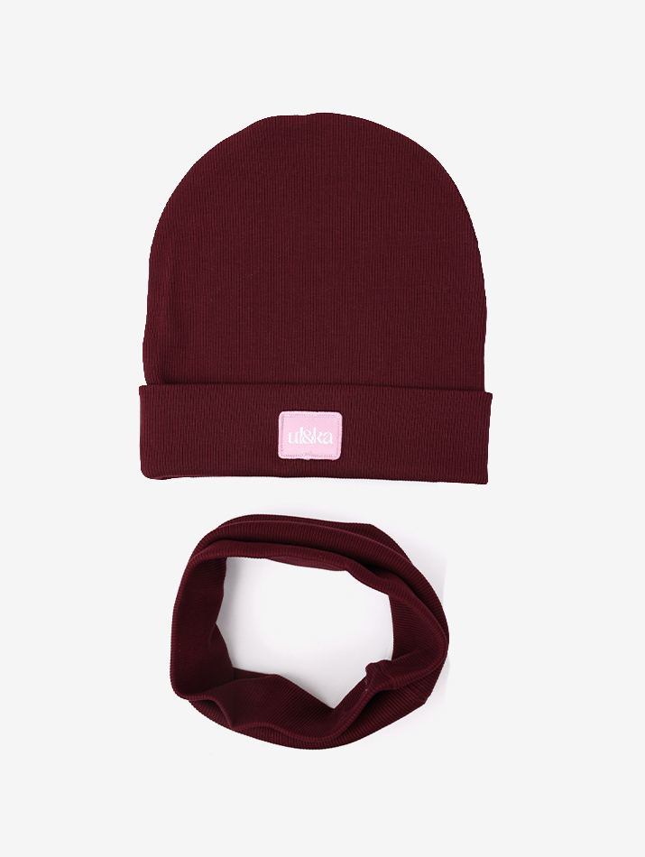 Czapka z kominem UL&KA Line Merlot