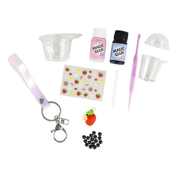 Zestaw Kreatywny Zawieszka DIY Truskawkowe Bubble Tea Tiger Tribe 6-9 lat